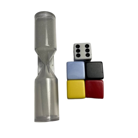 Pictionary First Edition 1985 Replacement Pieces Dice Hour Glass Timer u Vintage - Picture 1 of 2